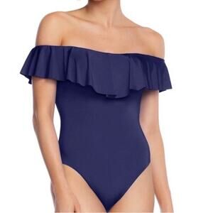 Trina Turk Ruffle Of The Shoulder One Piece Swimsuit Size US 6